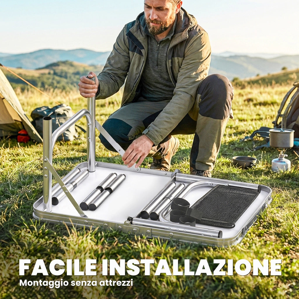 Tavolo Pieghevole da Picnic ¨C zephmum ¨C Nero 60 cm