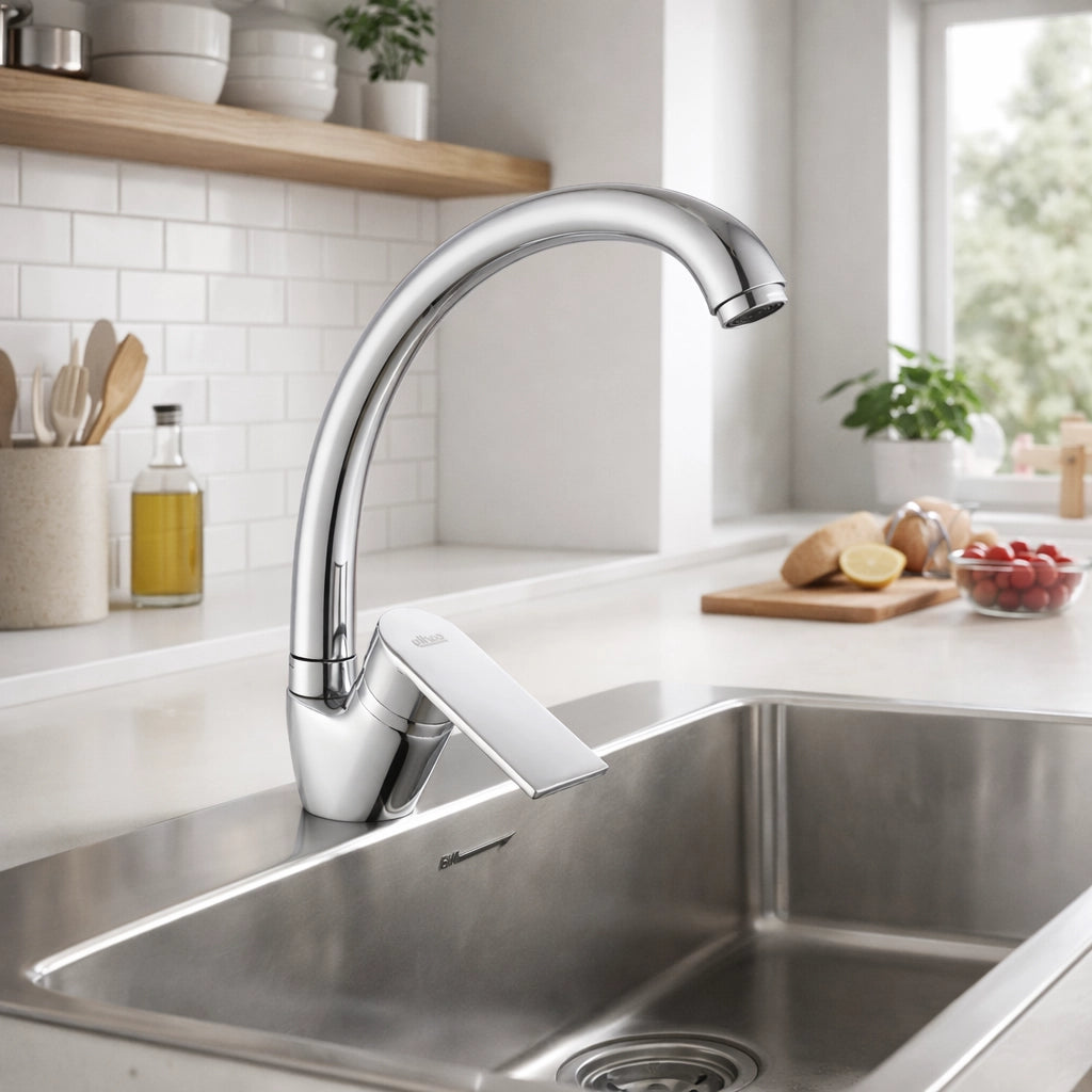 Miscelatore Rubinetto Monocomando Per Lavello Cucina Canna Alta Cromato 94003