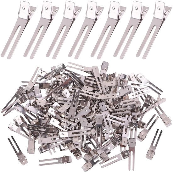 120 pezzi di doppie penne metalliche clip per capelli in argento - qualità per parrucchieri - adatti per stili di capelli, acconciature a spirale e creazioni di onde.