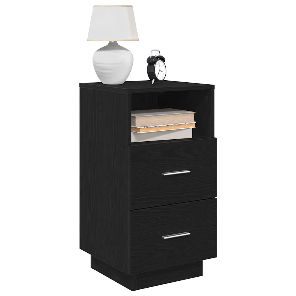 Comodino con 2 Cassetti Nero 36x36x68 cm 858580