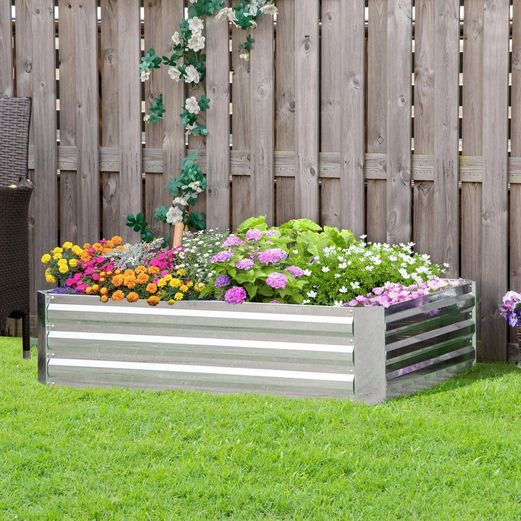 Hochbeet in acciaio per giardino balcone ¨C zephmum ¨C 120x90x30cm