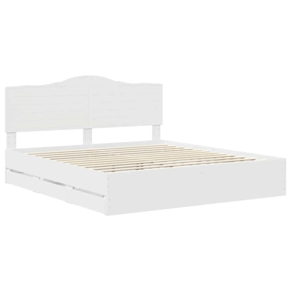 Struttura del letto-Giroletto-Rete del Letto Bianco 180 x 200 cm Legno Ingegnerizzato 580080