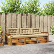 Set di divani da esterno con cuscino 3 pcs Naturale e Beige 3372928