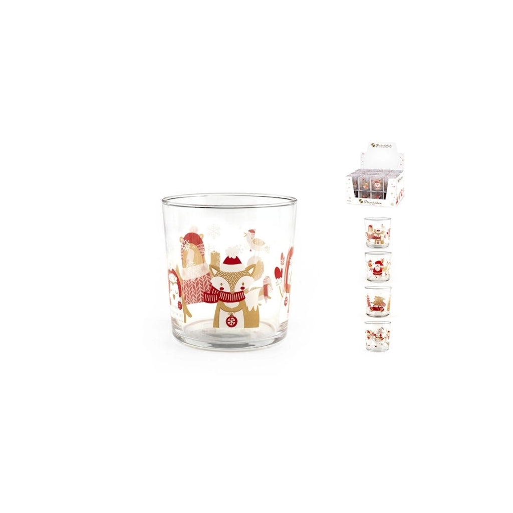 Bicchiere vetro happy christmas cl 35