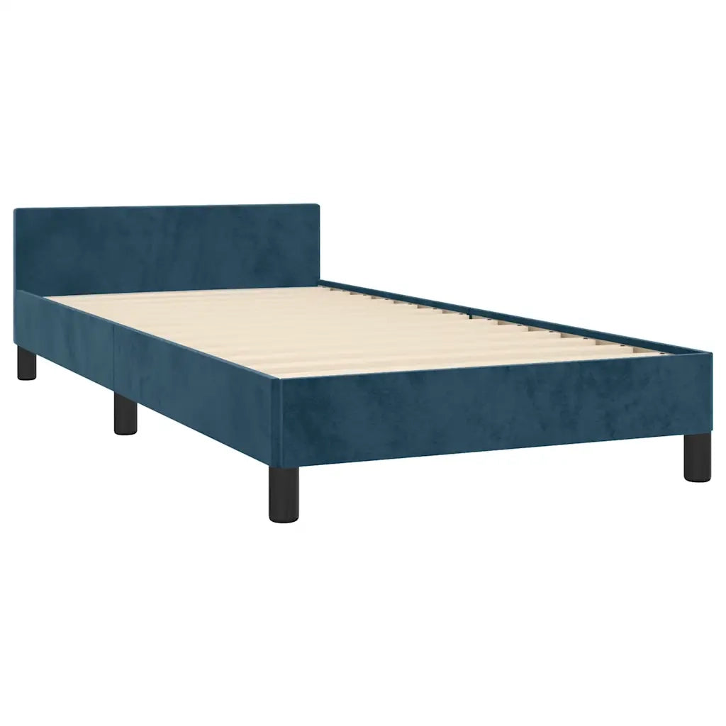 Giroletto senza Materasso-Struttura Letto Blu Scuro 100x200 cm in Velluto 499966