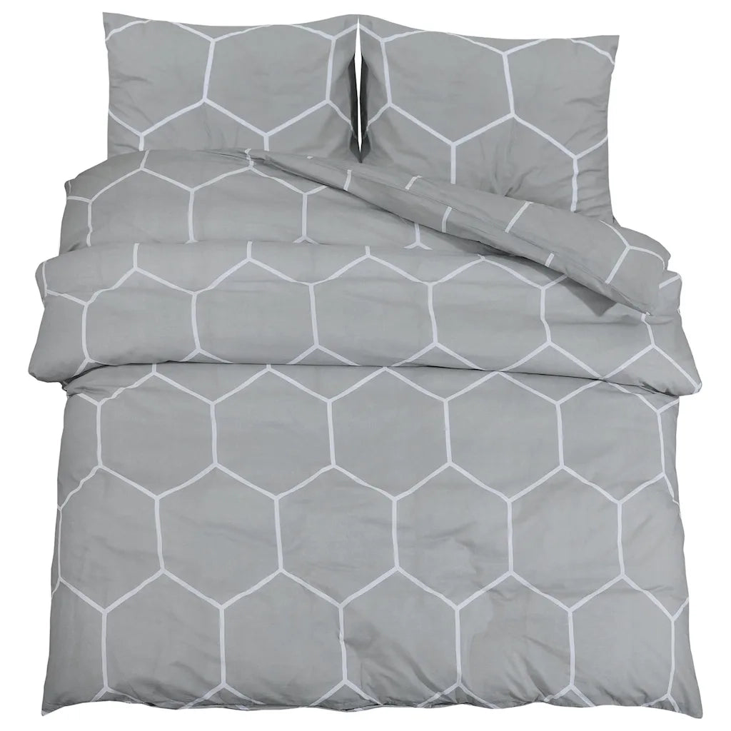 Set Copripiumino Grigio 140x200 cm in Cotone CFW4499268