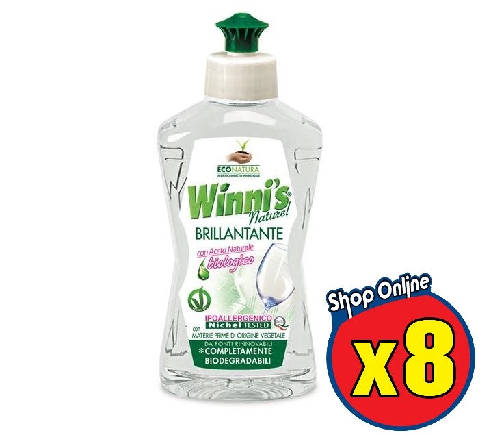 SET 8 WINNI'S NATUREL BRILLANTANTE LAVASTOVIGLIE CON ACETO NATURALE
