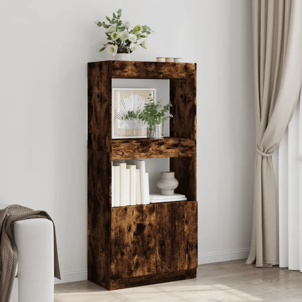 Credenza Rovere Fumo 63x33x140 in Truciolato 855110