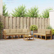 Set di divani da esterno con cuscino 8 pcs Naturale e Beige 3366101