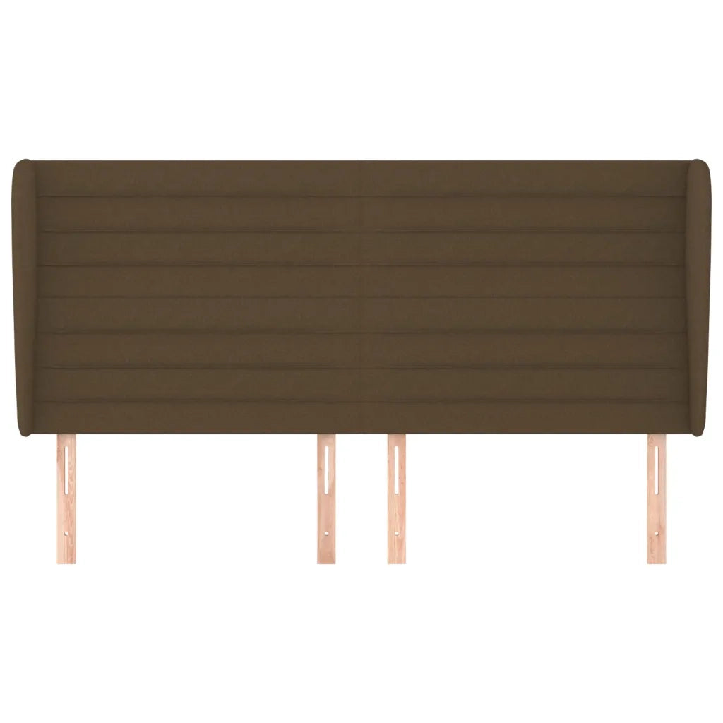 Testiera ad Orecchio-Testata con Orecchie Marrone Scuro 183x23x118/128 cm in Tessuto 184884