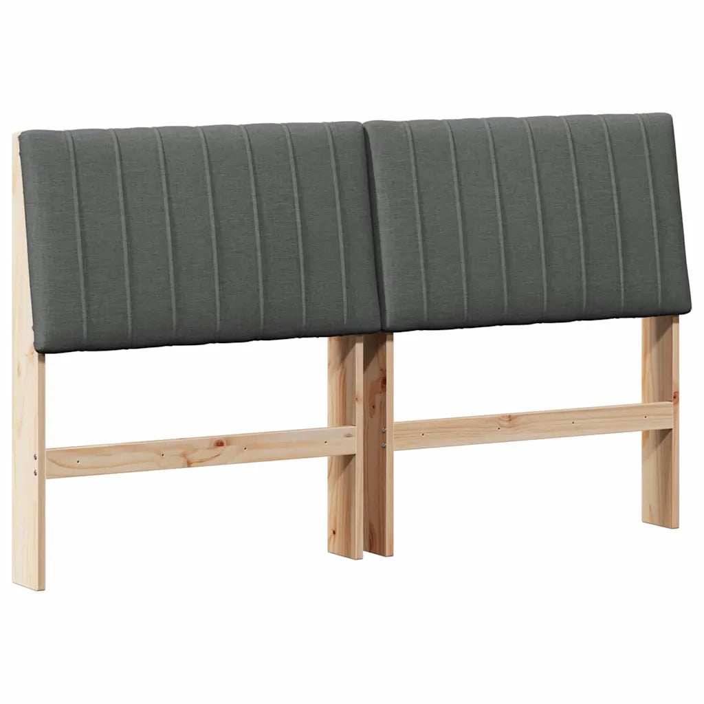 Testiera | Testata imbottita Grigio scuro 150 cm Pino massello