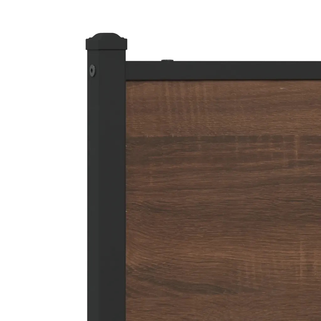 Giroletto senza Materasso-Struttura Letto in Metallo Rovere Marrone 75x190 cm 851563