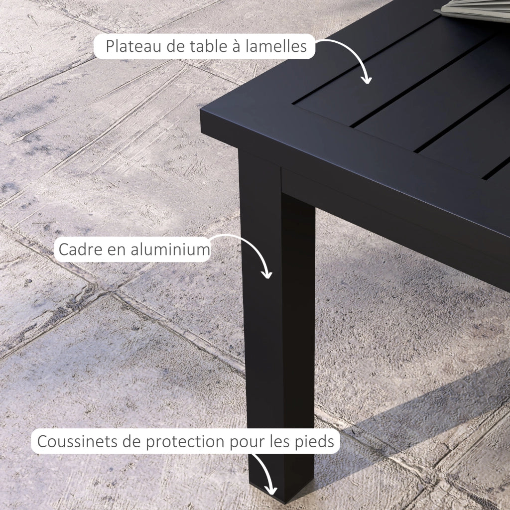 Tavolino da caff¨¨ rettangolare ¨C Xylo ¨C alluminio nero 100x60x37 cm