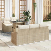 Set Divano da Giardino 6 pcs Beige Poly Rattan 3357654