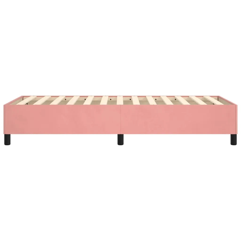 Struttura Letto a Rete a Molle-Giroletto Rosa 90x200 cm in Velluto 407029