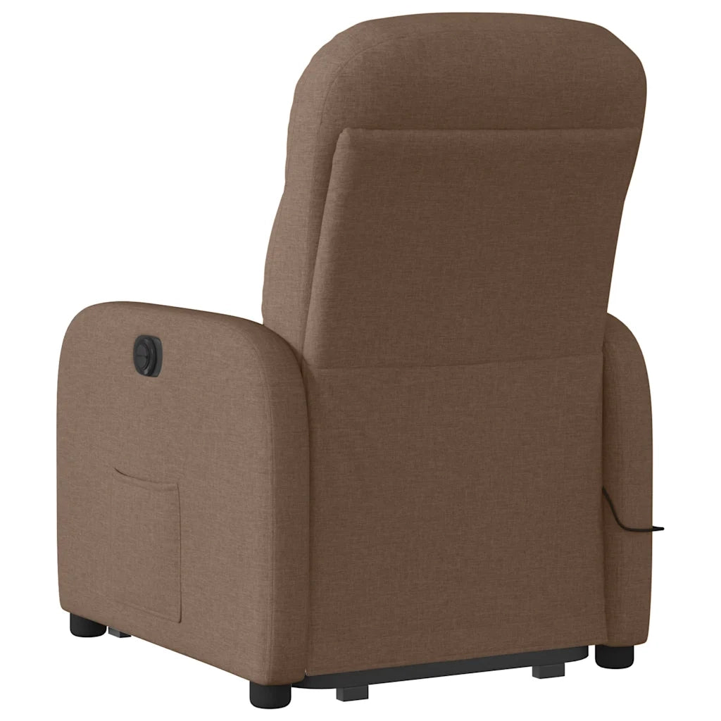 Poltrona Alzapersona Massaggiante Elettrica Marrone Tessuto 3303006