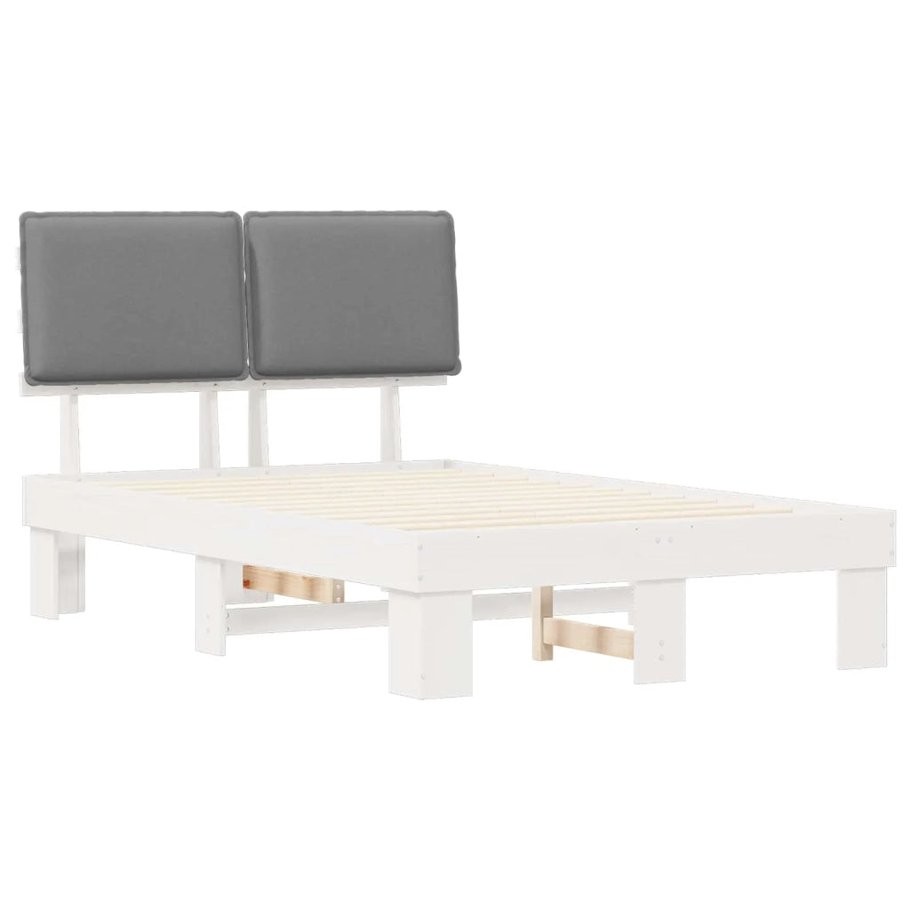 Letto con Testiera Rivestita Grigio chiaro 120 x 190 cm 877298