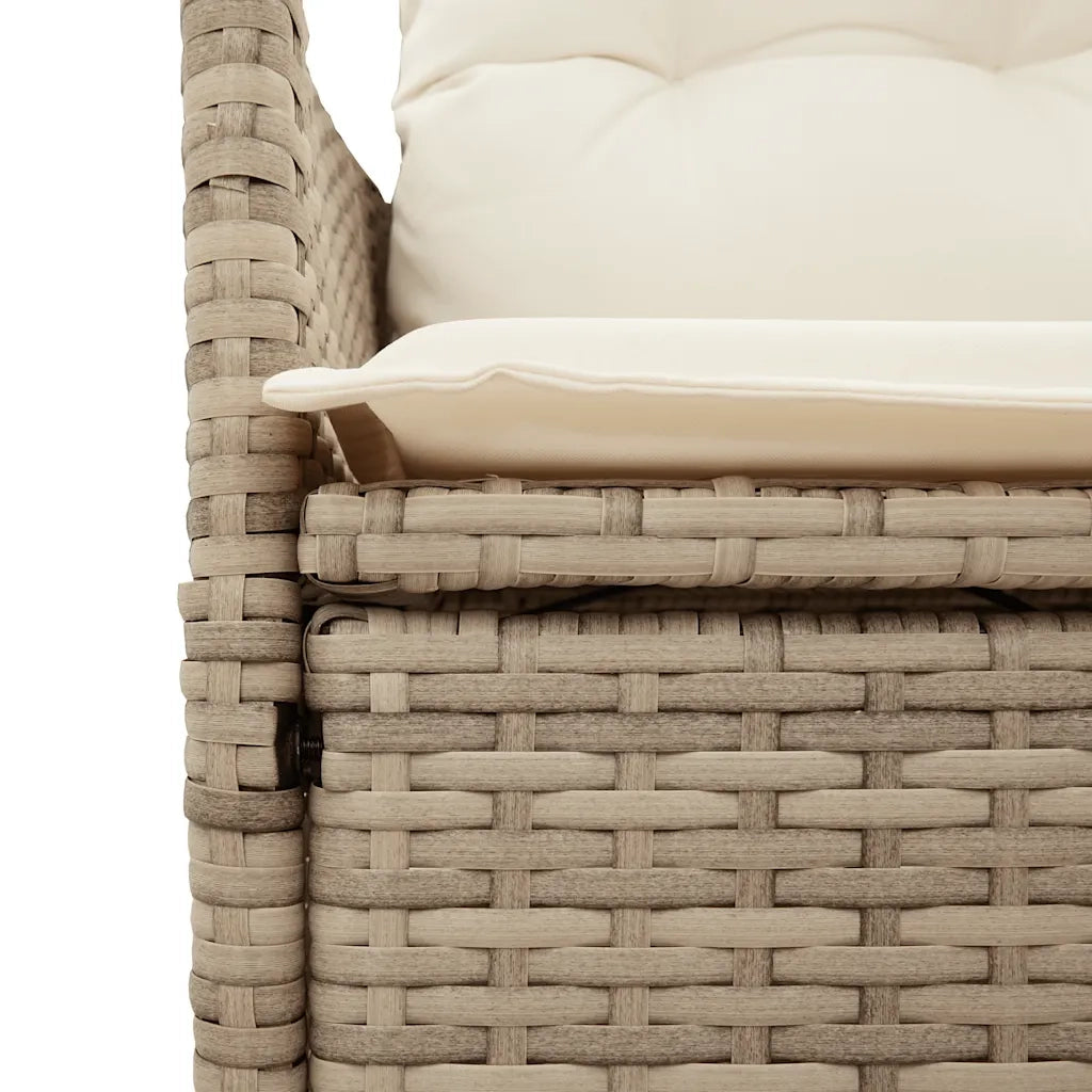 Set Bistrò da Giardino 11 pz con Cuscini in Polyrattan Beige 3277247