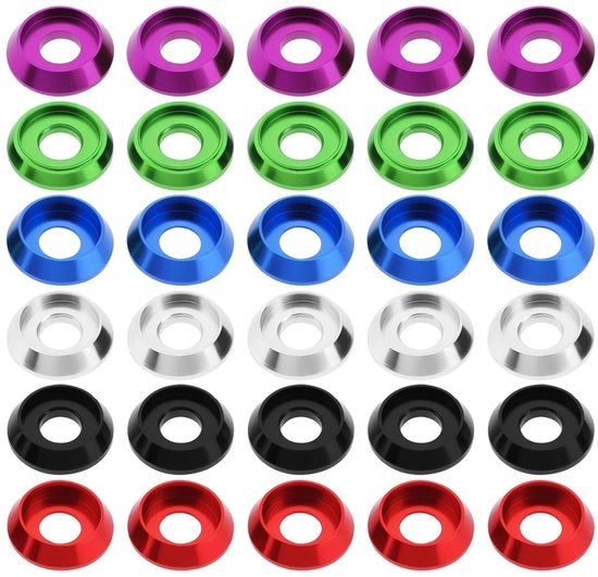 Accessori per Droni RC/FPV - 60 pezzi - Pacchetto Shim M3 in Alluminio - Cup Shim per Droni - Diametro esterno 8mm - Diametro interno 6mm - Leggero - Anello sottostante