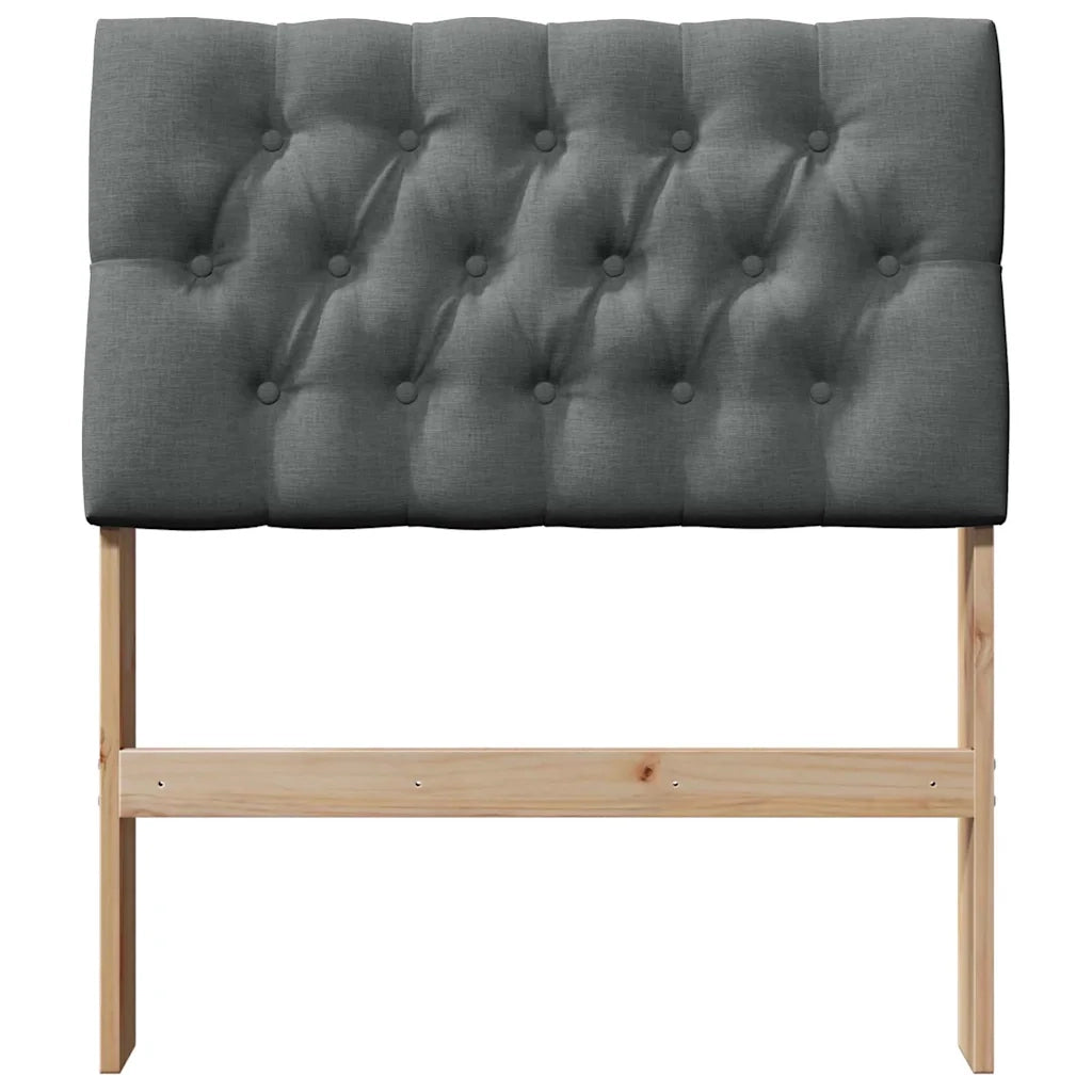 Testiera | Testata imbottita Grigio scuro 75 cm Pino massello