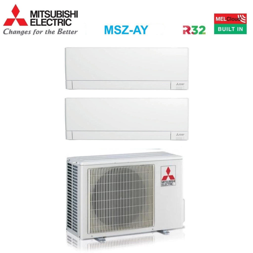 Condizionatore Dual Split Mitsubishi Electric MSZ-AY 9+9 con MXZ-2F42VF R-32 Wi-Fi Integrato