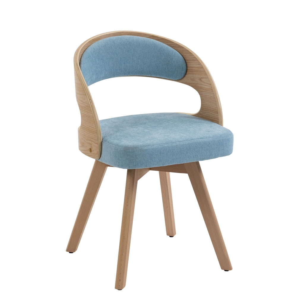 Sedia da Pranzo Girevole in Legno con Cuscino ¨C MINIMAL ¨C Schienale Curvo, Tessuto