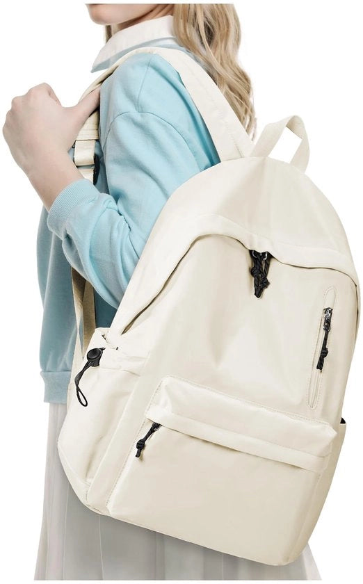 Borsa da Scuola per Ragazze e Ragazzi, Stile Casual, Borsa da Uomo e Donna, Borsa da Lavoro con Porta Laptop, Impermeabile, Borsa da Scuola per Uomo e Donna, Borsa da Giorno in Beige