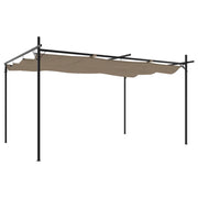 Pergola con Tetto Retrattile Tortora 395x292x230 cm CFW5802528