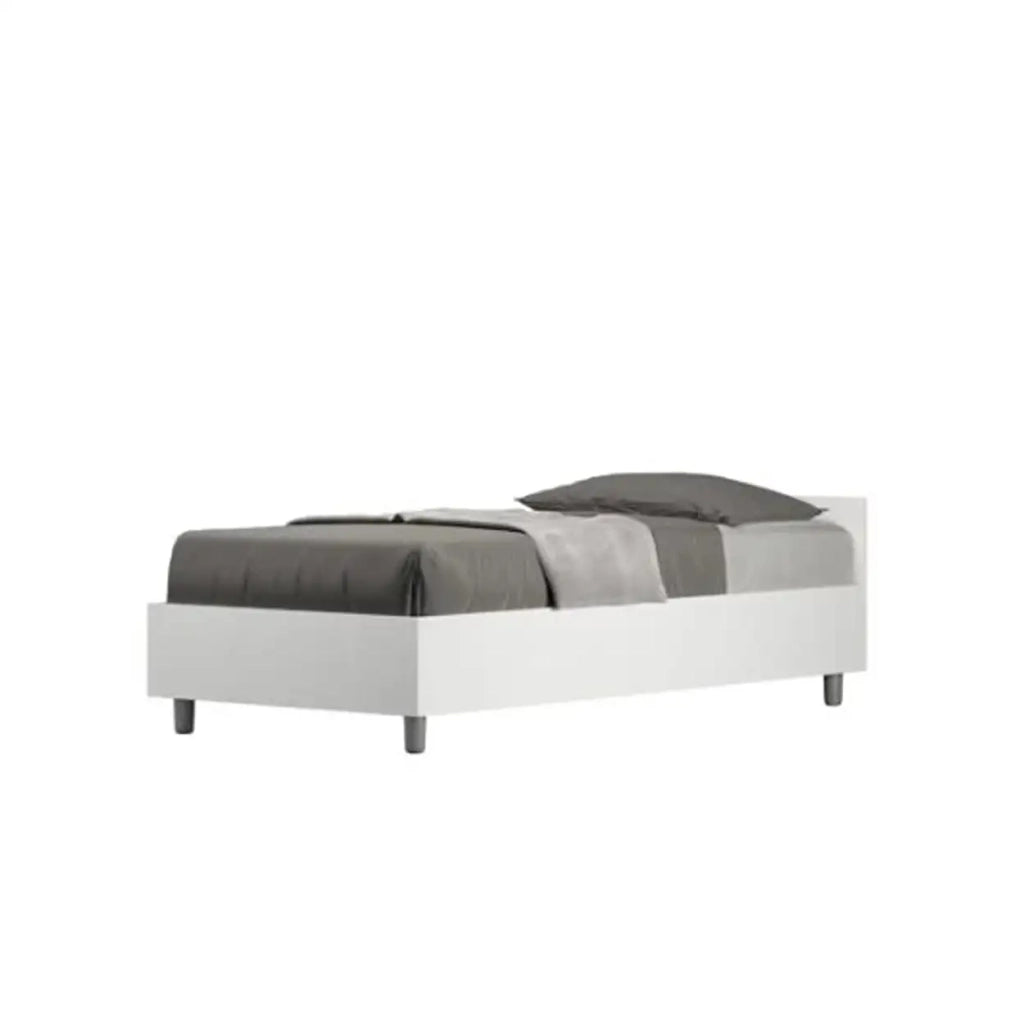 Letto singolo contenitore 80x190 bianco frassino Nuamo