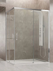 Box doccia angolare AKTUAL ingresso ad angolo 100x70 cm cromo vetro trasparente