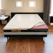 Topper MEMORY + Topper RIGIDO ORTOPEDICO ALTO 10 cm | TOPPER IBRIDO King size 190X200 Cm | Materasso con tessuto SFODERABILE | Topper doppia rigiditï¿½ - MOD. GENESI H10