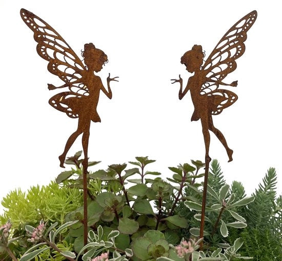 Decorazioni per giardino elfenstekers - 2 pezzi - Color rossiccio - Metallo