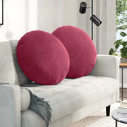 Cuscini per Seduta 2 pcs Rosso Vino Ø60 x 21 cm Velluto 42014216