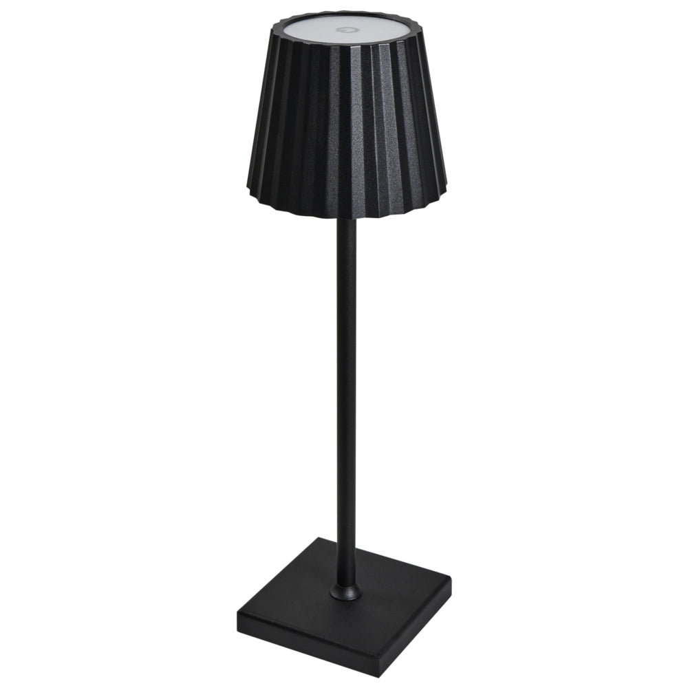 Lampada da tavolo in alluminio nero ferro luce interna esterna stile moderno