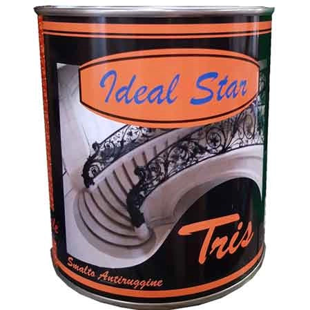 SMALTO ANTIRUGGINE 'TRIS' IDEAL STAR 0,750 lt - Testa di moro - IDEAL STAR
