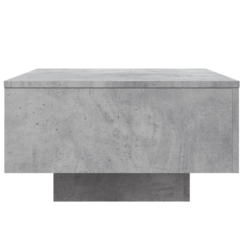 Tavolino da Soggiorno con Luci LED-Tavolino da Salotto-Tavolo Grigio Cemento 55x55x31 cm