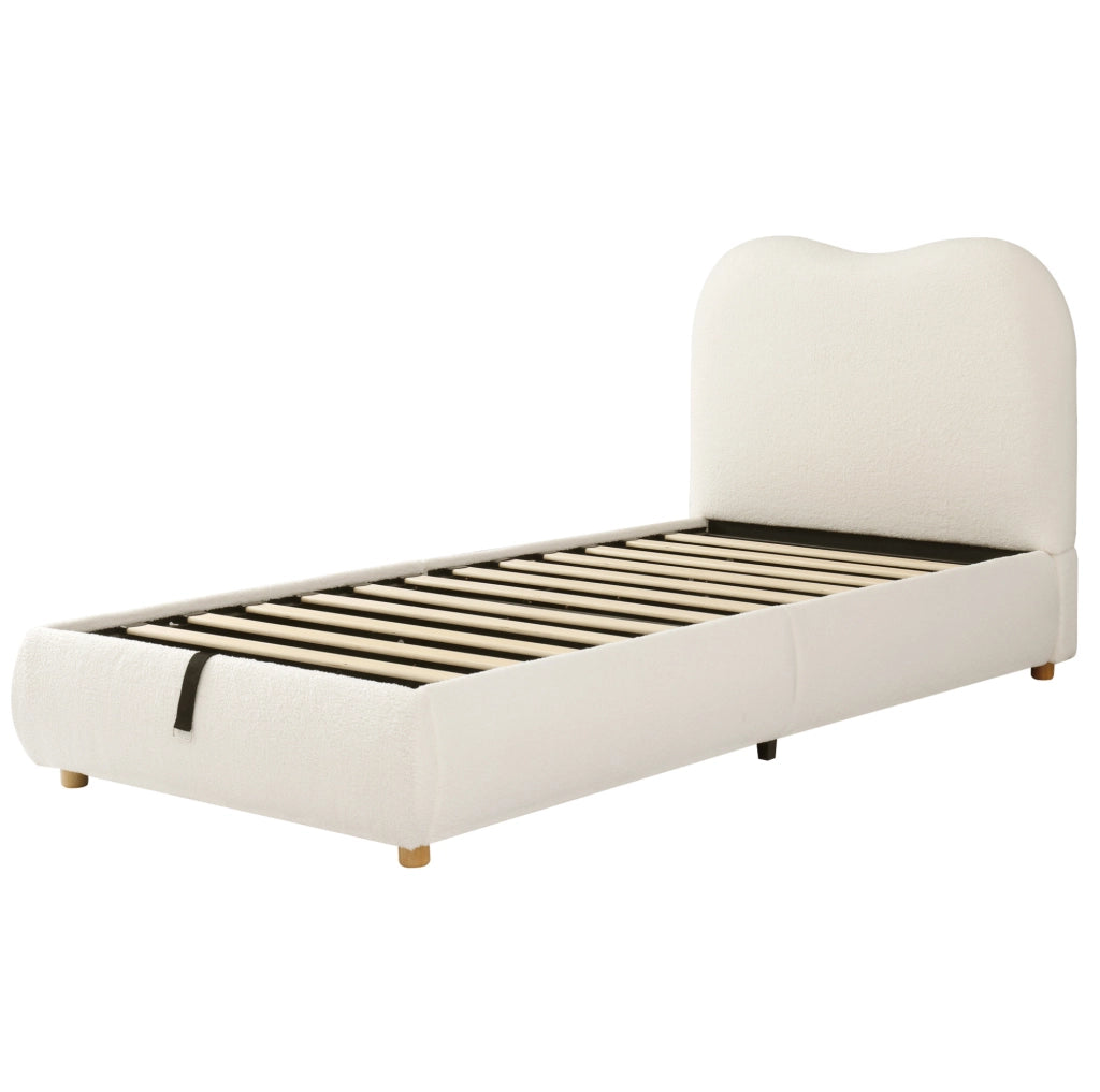 Letto imbottito per bambini 90x200 cm con contenitore e rete a doghe