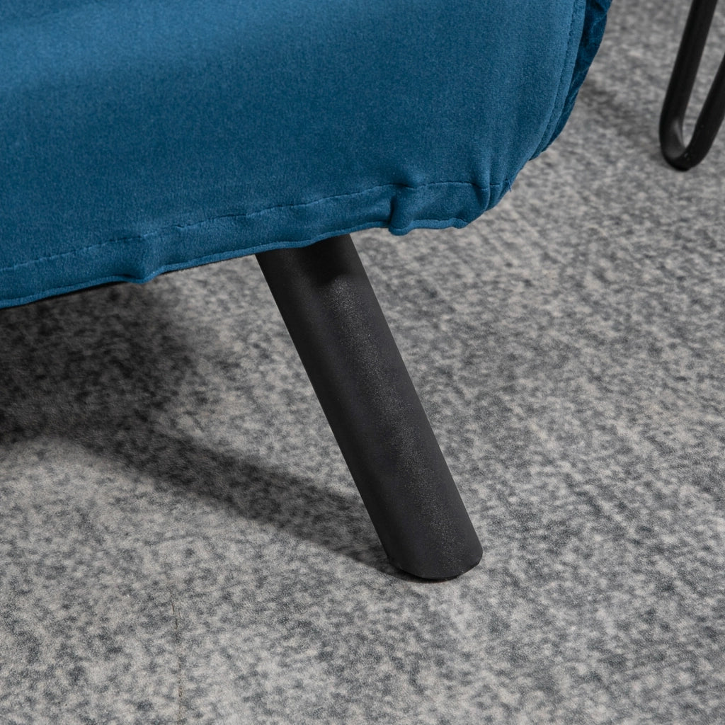 Divano letto 2 posti ¨C Minimal ¨C velluto blu naturale