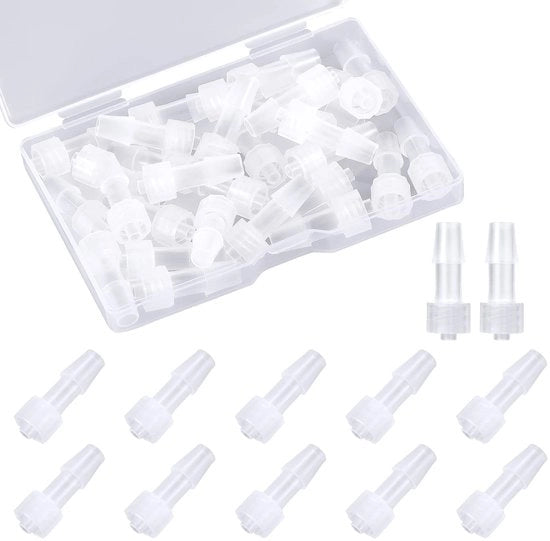Connettore Luer Lock - Adattatore per siringa - Translucido - Maschio Luer Lock - 30 pezzi - Idoneo per applicazioni mediche - Materiale PP