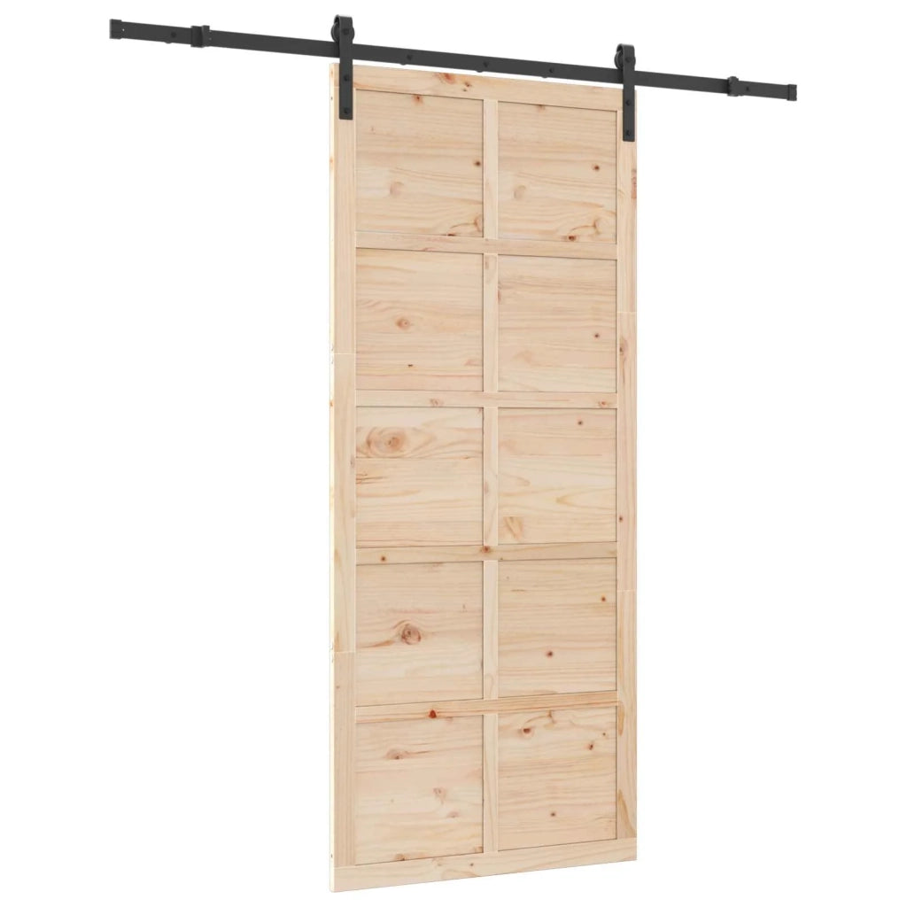 Porta scorrevole Naturale 100 x 208 cm Legno Massello di Pino 3445661