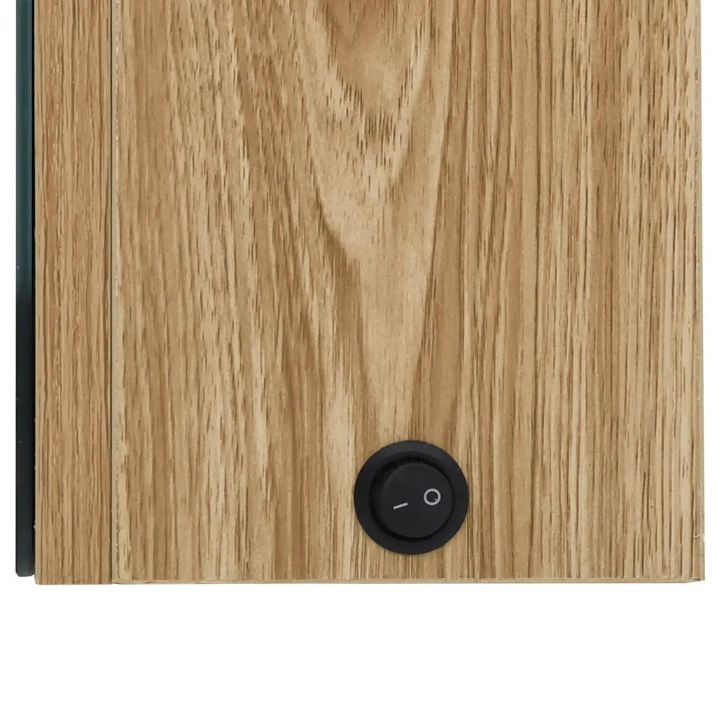 Armadietto Bagno con Specchio e LED Rovere 50x13x70 cm 326492