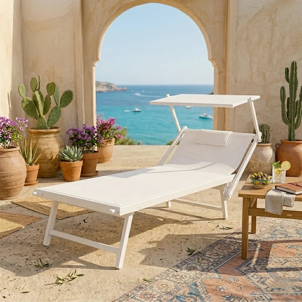 Lettino Mare L-Mediterraneo PLUS - Bianco
