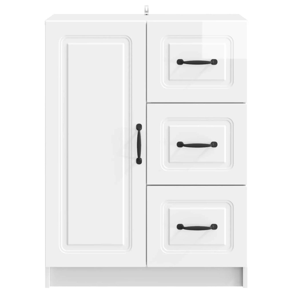 Credenza | Madia | Buffet da pranzo | Armadio da pranzo Bianco Lucido 66 x 34,5 x 87 cm Legno ingegnerizzato