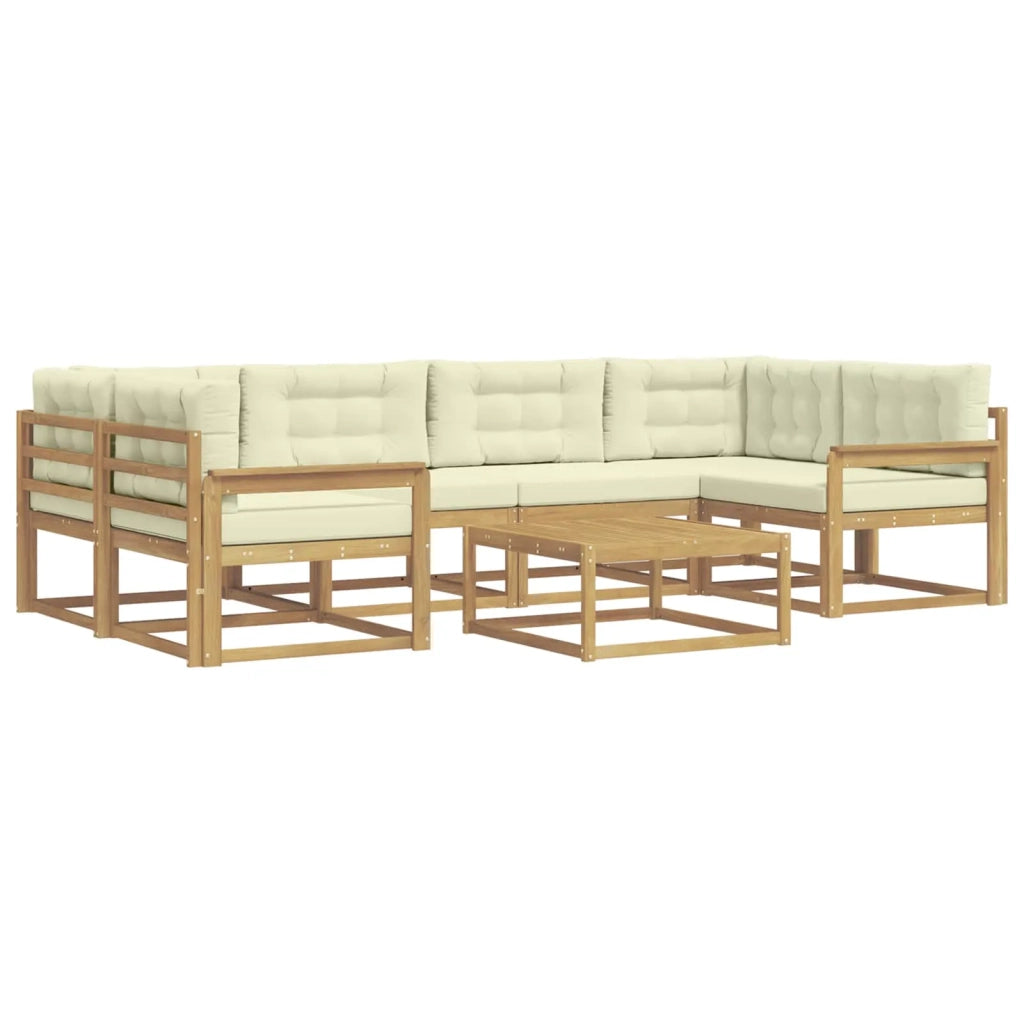 Set di divani da esterno 5 pz Bianco e Crema 3386119