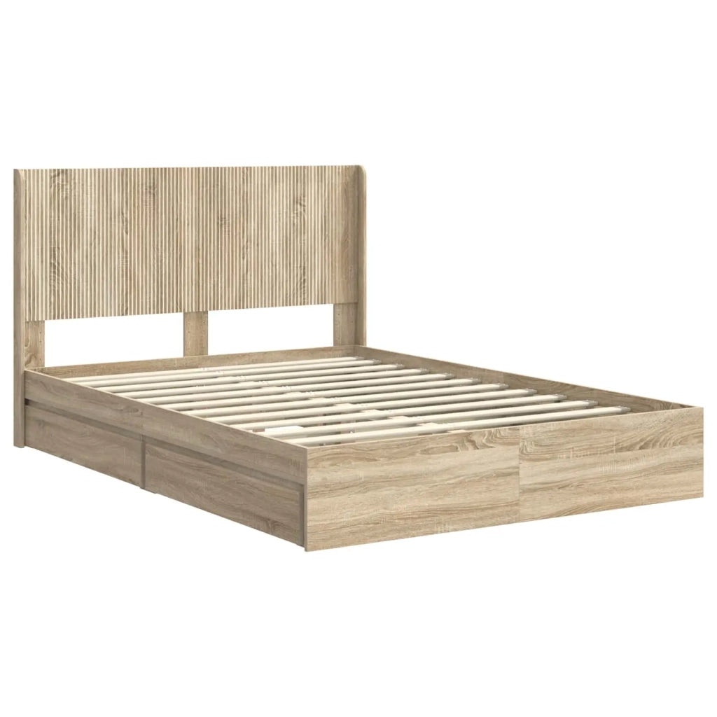 Letto da camera | Struttura del letto con stoccaggio e testata 3 pcs