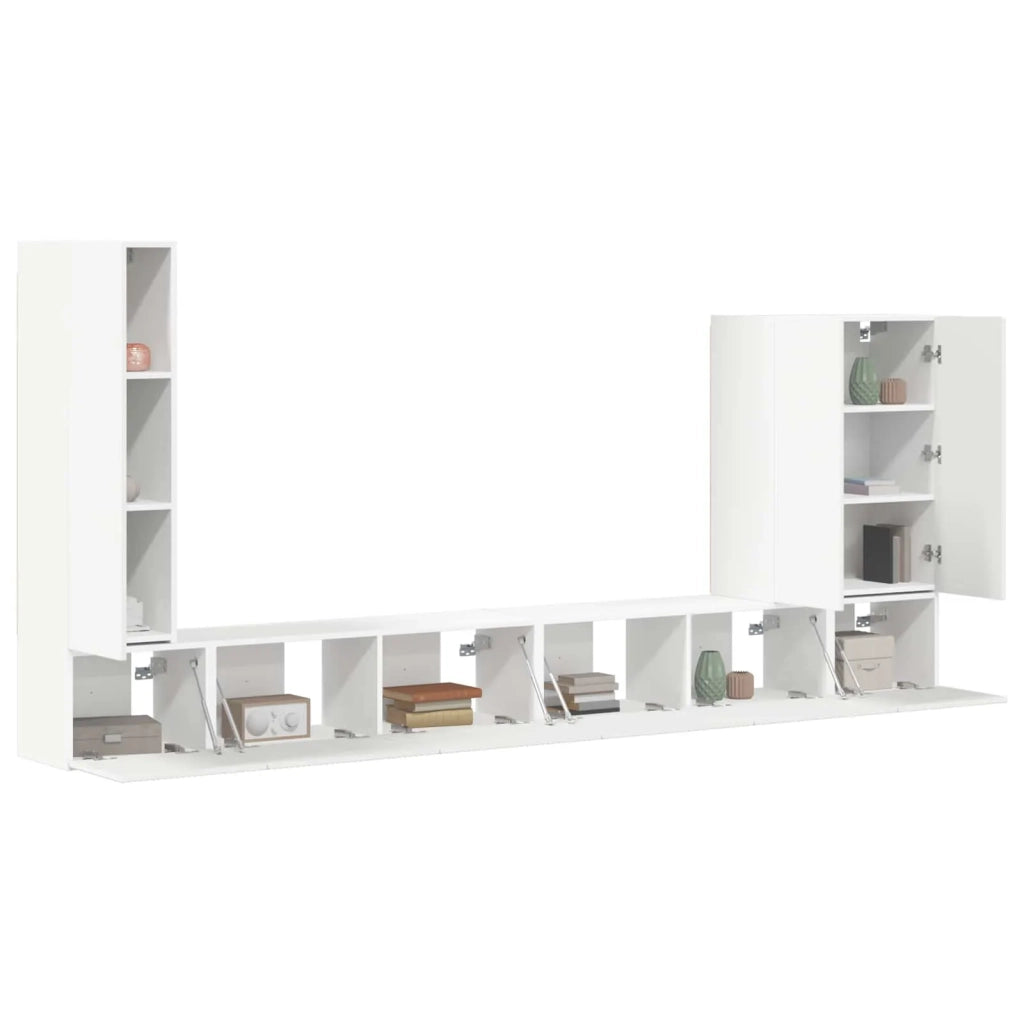 Set di Mobiletto da TV a Parete Montaggio a parete 6 pcs Bianco 3408952