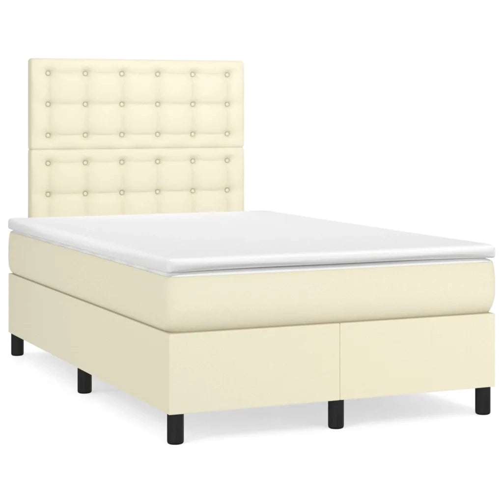 Giroletto a Molle con Materasso Crema 120x200 cm in Similpelle 3142835