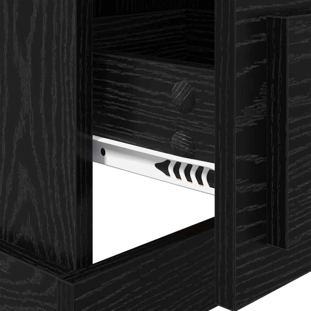 Armadio da Notte con cassetto Rovere Nero 39 x 39 x 67,5 cm 881342
