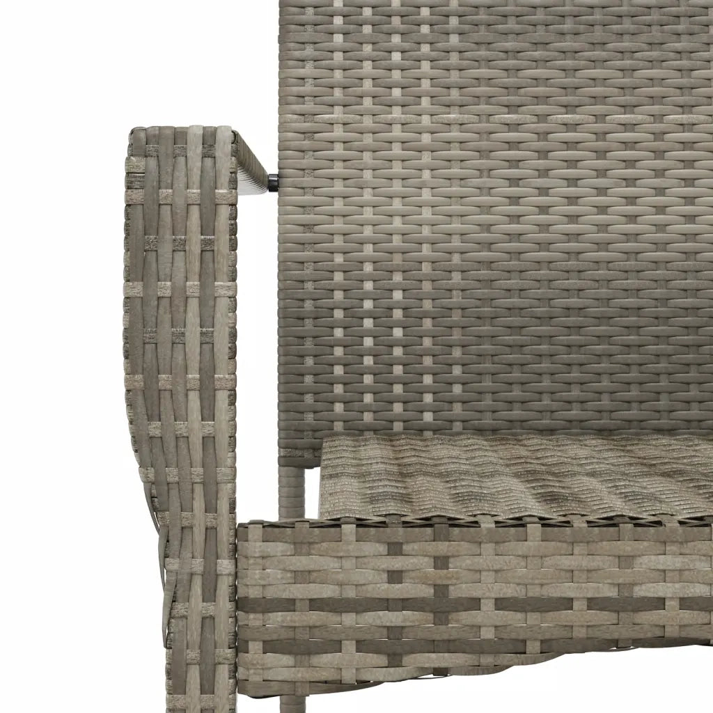 Set da Pranzo Giardino 9pz con Cuscini Nero e Grigio Polyrattan 3185118
