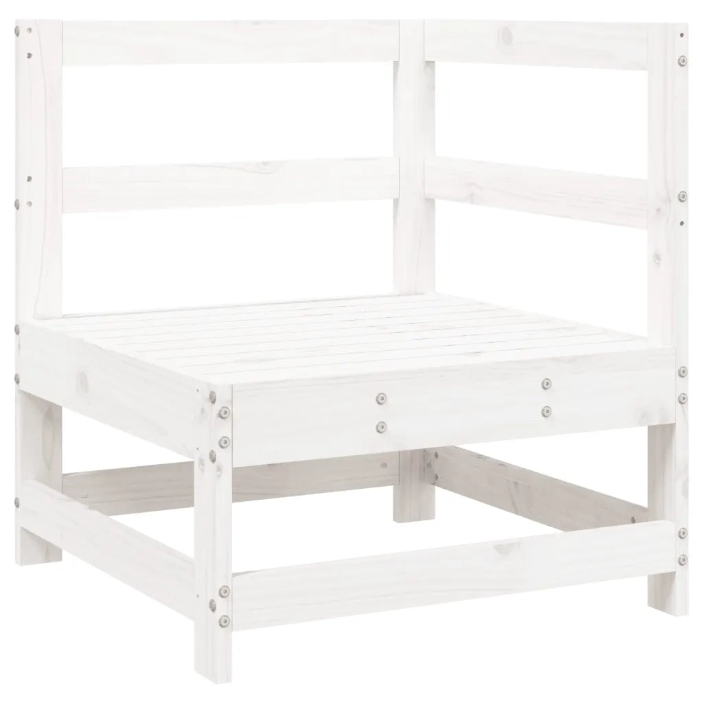 Set Salotto da Giardino 4 pz | Set di Mobili da Esterno Bianco in Legno Massello di Pino